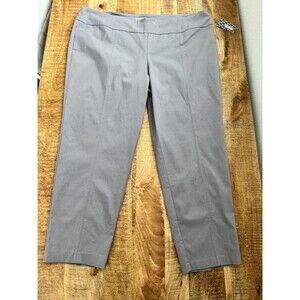 Meera Lane Women's Gray Pull On Straight Leg Dress Pants Work Career Size 28W